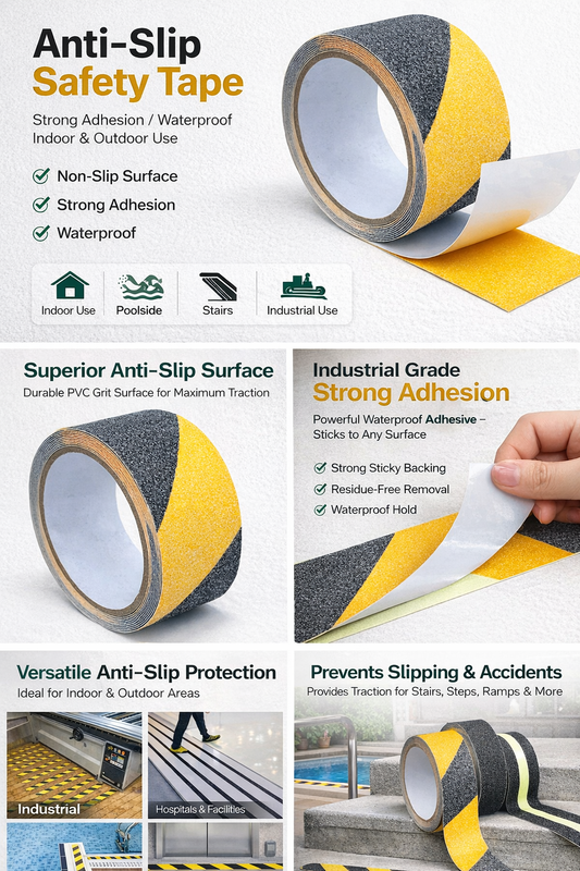 Free shipping Anti-Slip Safety Tape — Silicon Carbide Grit, Heavy-Duty Adhesion 50mm*10m
